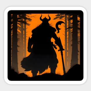 Viking in the Nordic forest Sticker